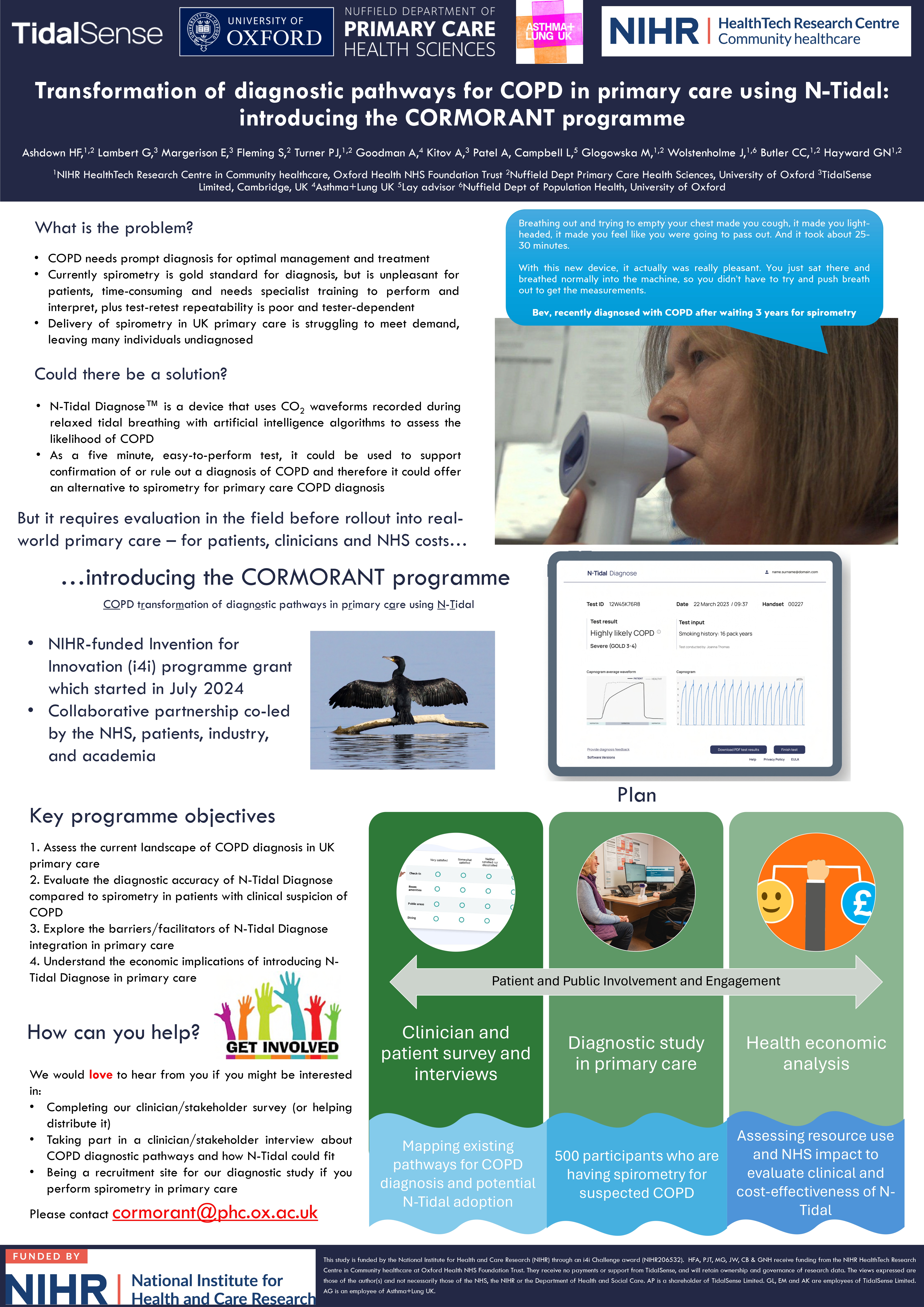 Abstract poster - Transformation of diagnostic pathways for COPD in primary care using N-Tidal: introducing the CORMORANT programme (ID 564)