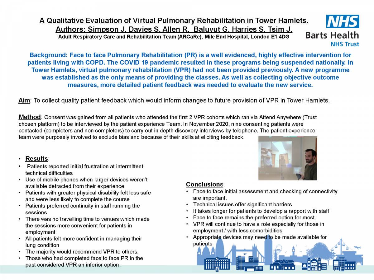 Abstract poster - Qualitative evaluation of Virtual Pulmonary Rehabilitation in Tower Hamlets (ID 291)